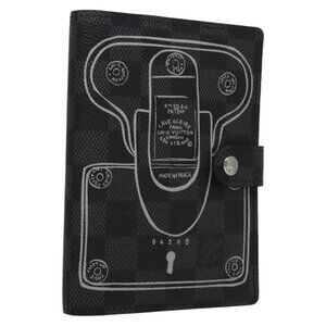 LOUIS VUITTON Damier Graphite Agenda PM Day Planner Cover R20030 LV Auth EC610